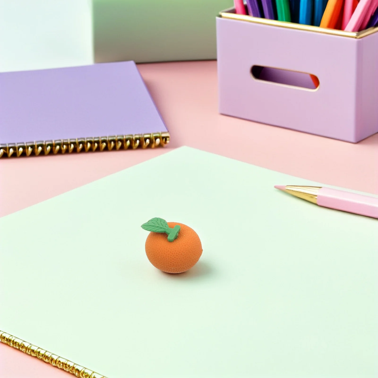 100Pcs Fruit Eraser Set Mini Apple Orange Shapes Fun Pencils Classroom Rewards Party Gifts Pencil Erasers for