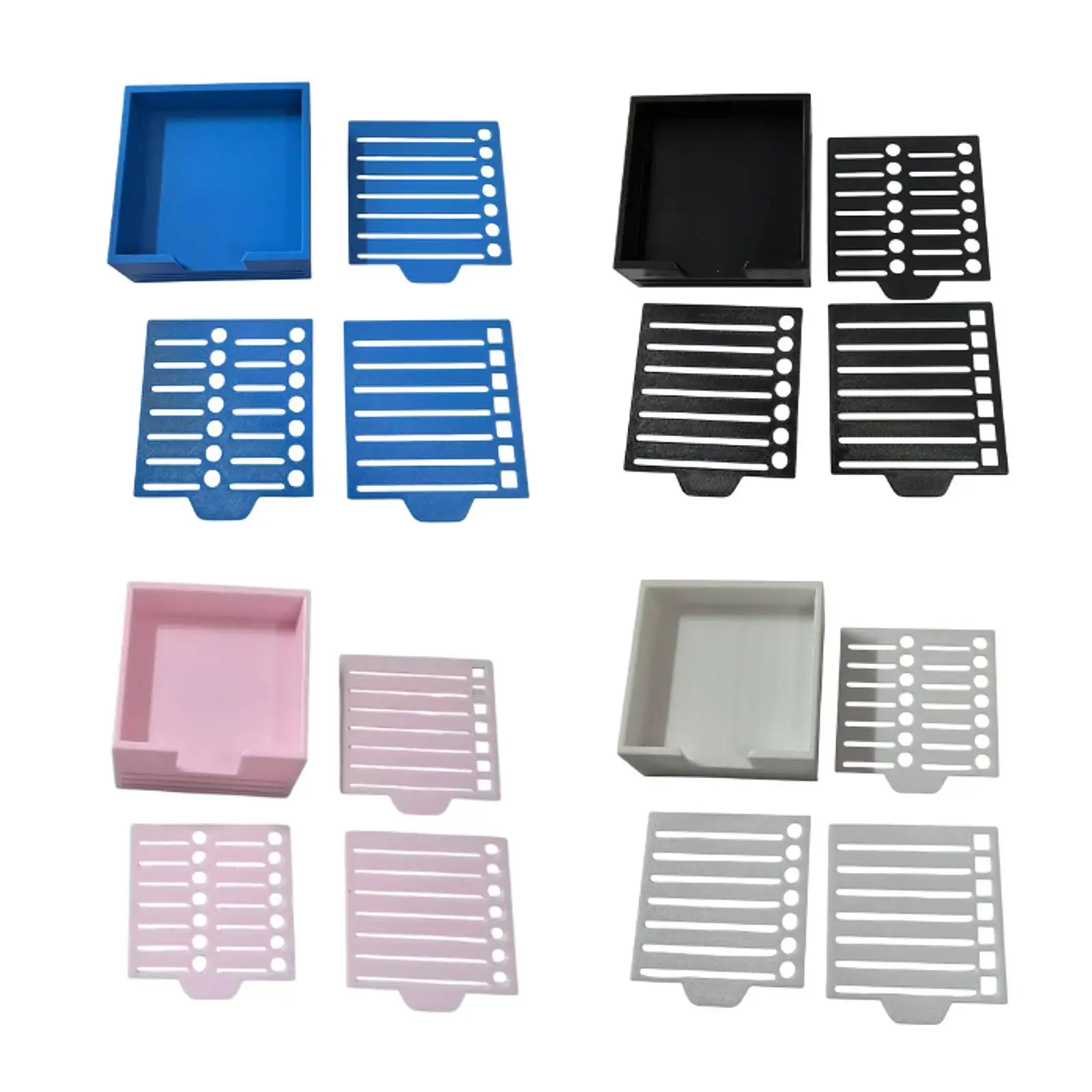 Sticky Note Holder with Stencil Office Stationery Supplies Multifunctional Office Desk Organizer Memo Note Dispenser for Desktop