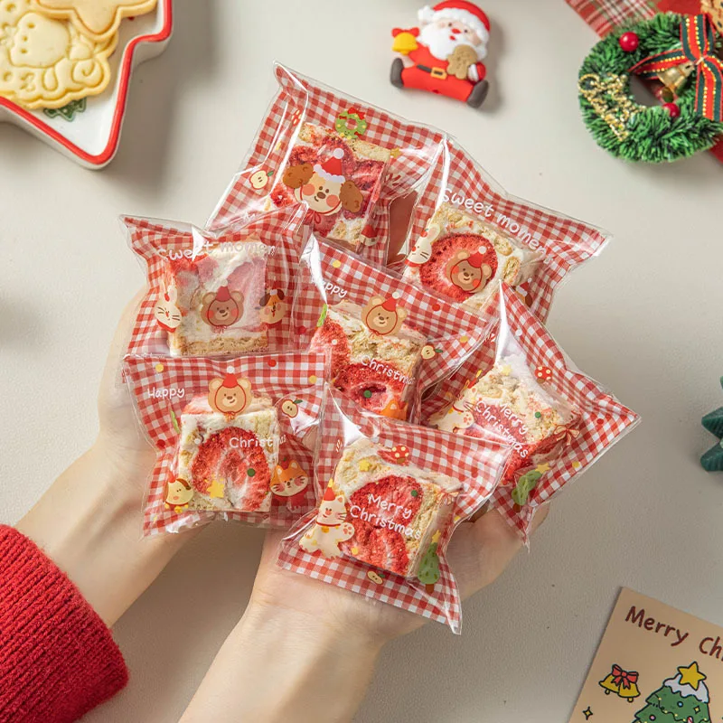 Christmas Resealable Cookie Bags, Clear Food Grade Treat Bags for Baking Homemade Party Favor  500pcs