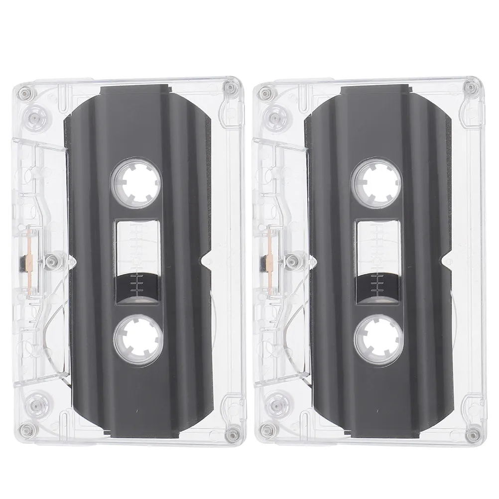 2Pcs Empty Blank Cassette Tape Smooth Surface Delicate Round Edges Vintage Design DIY Craft Supply Cassette Tape Wall Decoration