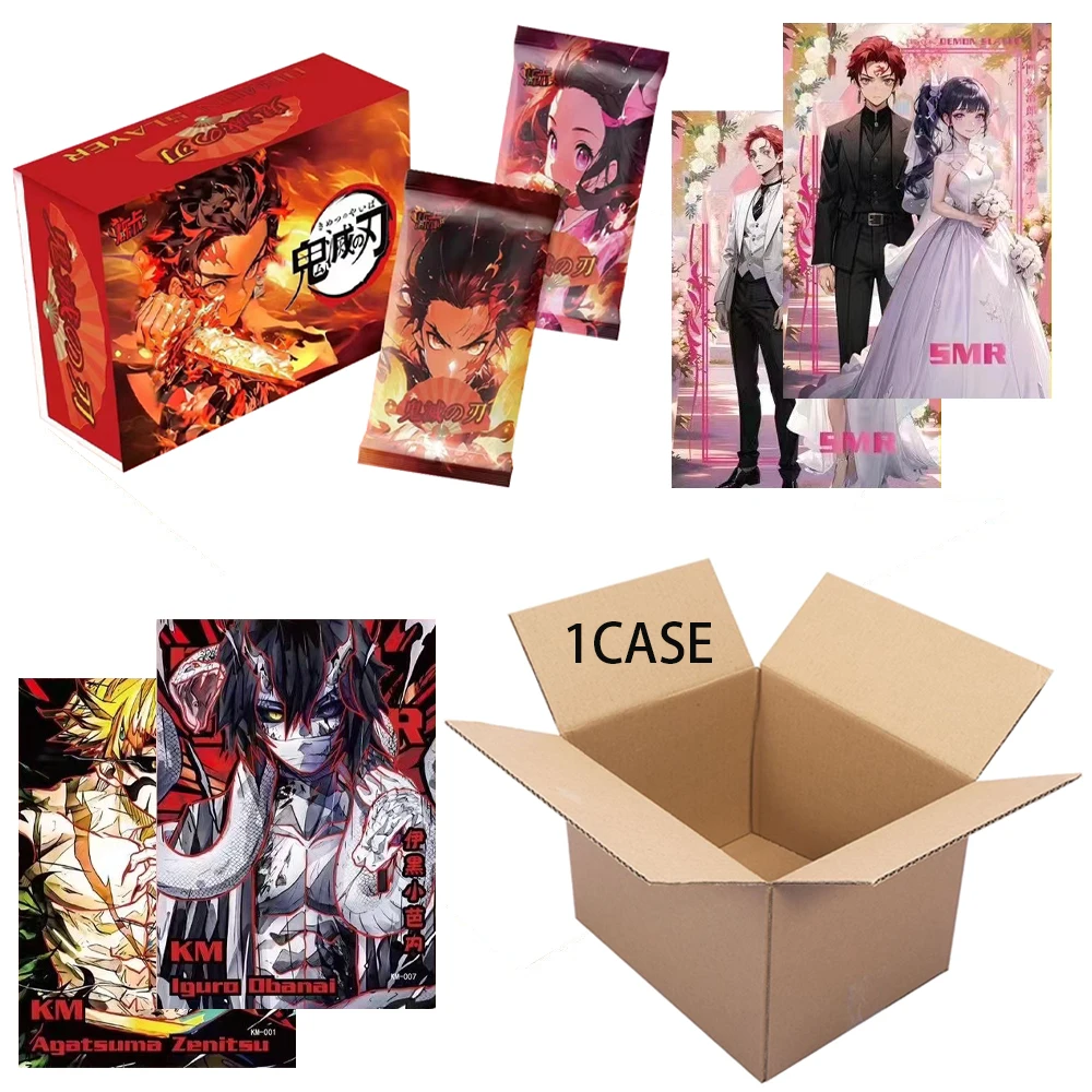 Wholesales Demon Slayer Cards Blazing Flash Color Paper Acrylic Medium Square Playing Anime Games Trading Cards