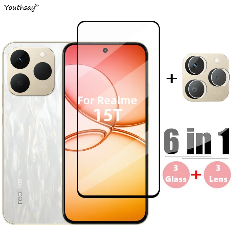 

Full Cover Tempered Glass For Realme 15T Glass Realme 15T Screen Protector Protective Phone Lens Film For Realme 15T