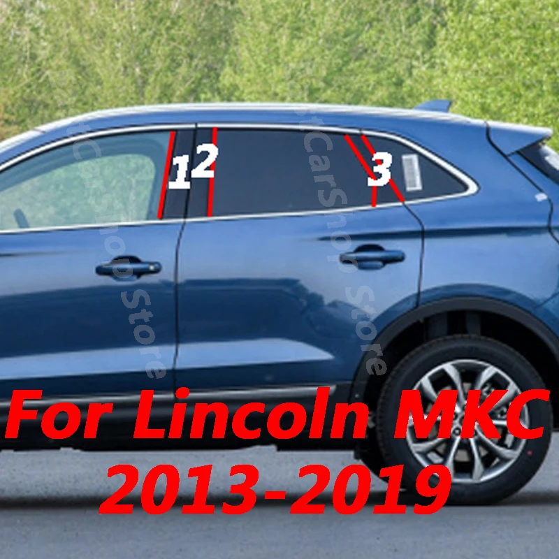 

For Lincoln MKC 2013-2019 B C Pillar Middle Central Column PC Window Decoration Glossy Strip Sticker Accessories Cover