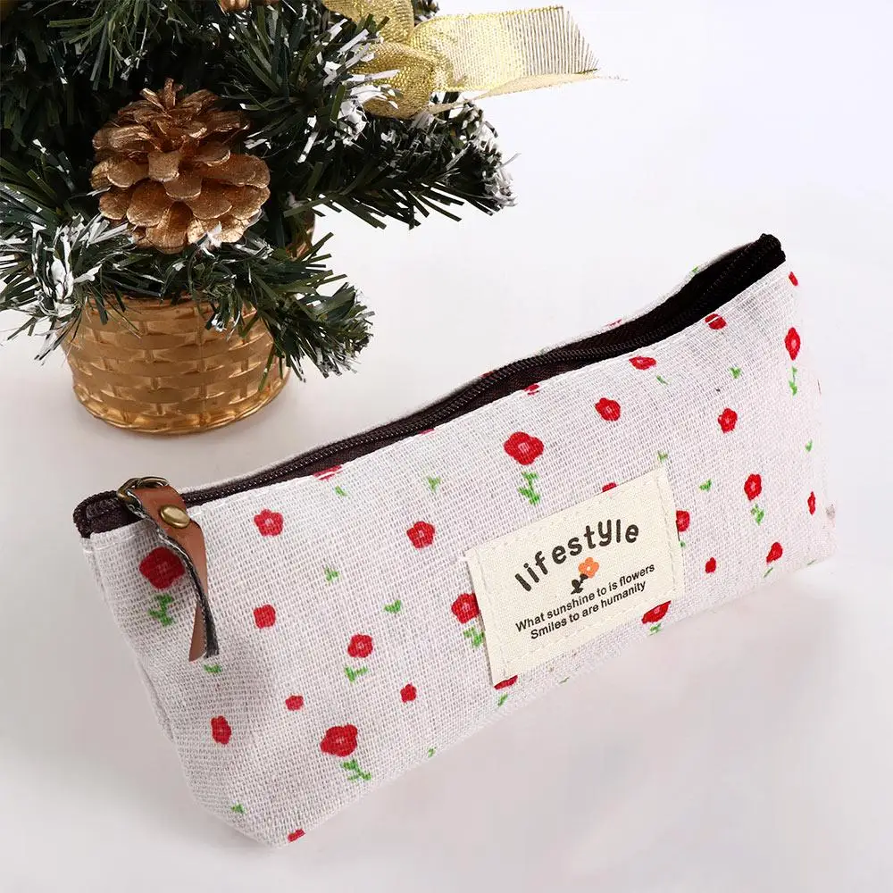 Bella borsa per il trucco di cancelleria Studente per ragazza Custodia in tessuto con cerniera Astuccio per matite Borse per penne Astuccio per matite