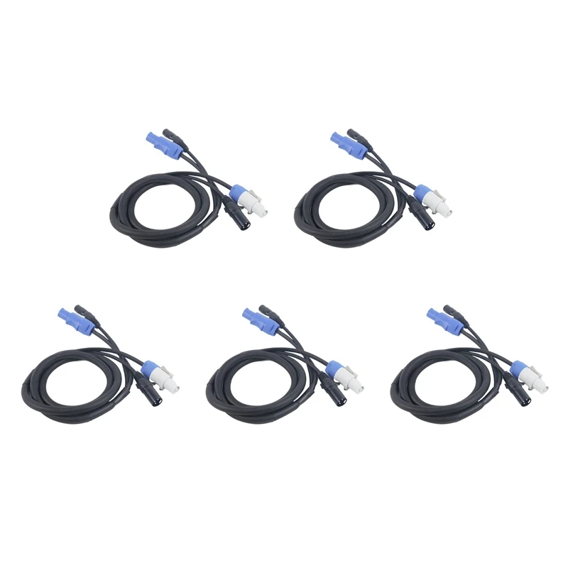 5X DMX Powercon Cable Combination Of Powercon Plug And DMX XLR Signal Line For Light Power Connection Signal Transit(A)