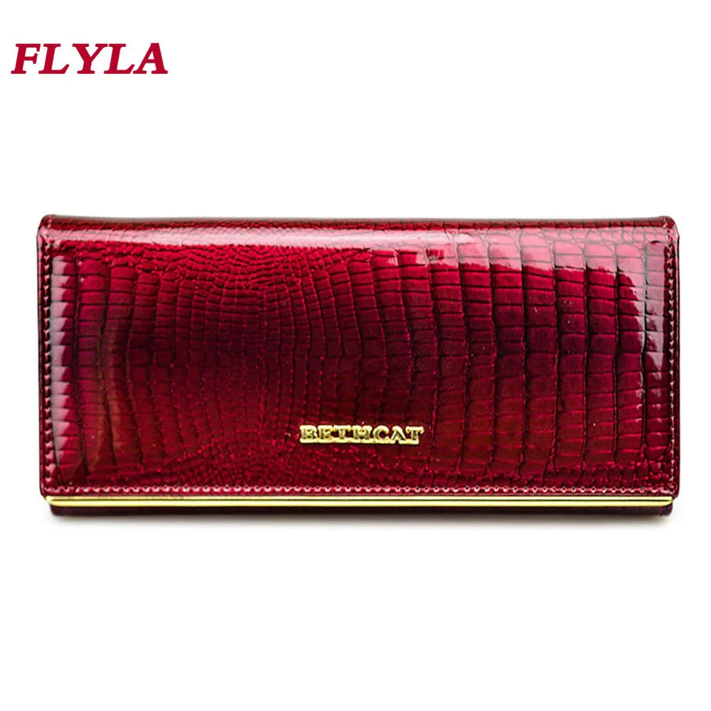 2024New Luxury Genuine Leather Wallet Women Long Card Holder Purse Ladies Money Bags Crocodile Pattern Wallet for Women