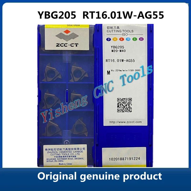 Free Shipping Original ZCC CT YBG201 RT16.01W-AG55 YBG205 LT16.01W-AG55 Carbide Inserts CNC Threaded turning tools