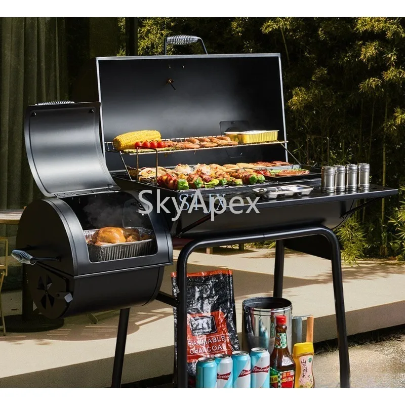 Garden Yard Outdoor Household American Charcoal Smoked Grill For Family Gatherings Camping Trips  Backyard Leisure Picnics Party