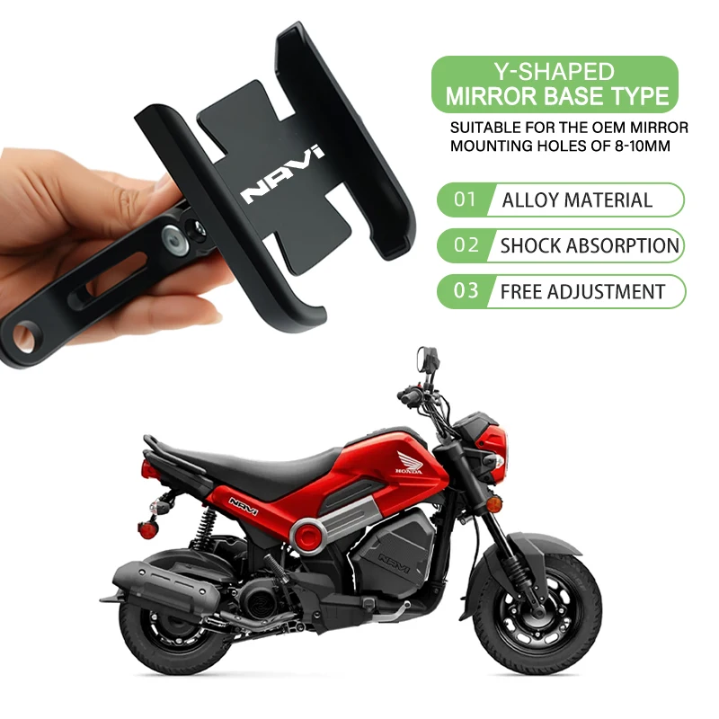 Soporte de manillar de aleación CNC para motocicleta, soporte de navegación GPS para teléfono móvil para HONDA DREAMWING Navi 110 Navi110 Navi 110