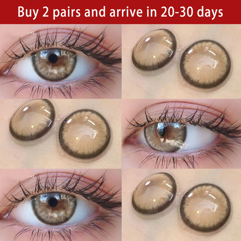 YIMEIXI 2Pcs Myopia Contacts Lenses of Large Beauty Pupils Eyes -0.00 to -8.00 Lens for Diamond Brown Blue Makeup Fast Shipping