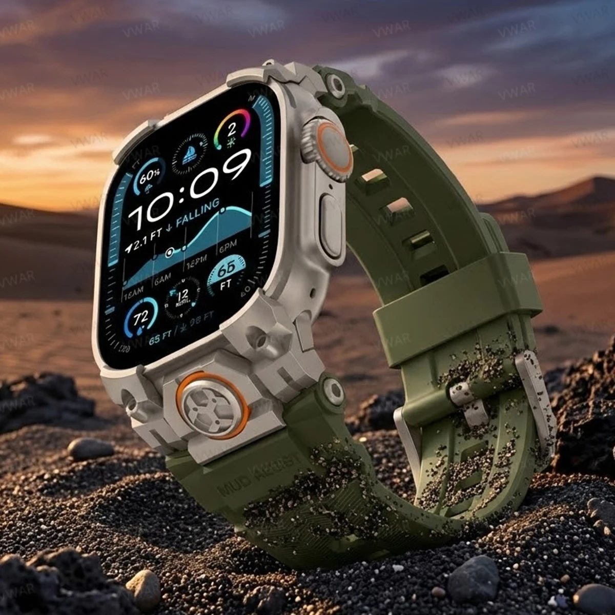 �y�Z�[�����zVWAR ���ȃV���R���o���h�A4�܃P�[�X�K�[�h�t���AApple Watch Ultra 3/2/1 49mm�p�A�Z�~�v���e�N�e�B�u�X�|�[�c�X�g���b�v�A���^���o�b�N���t��