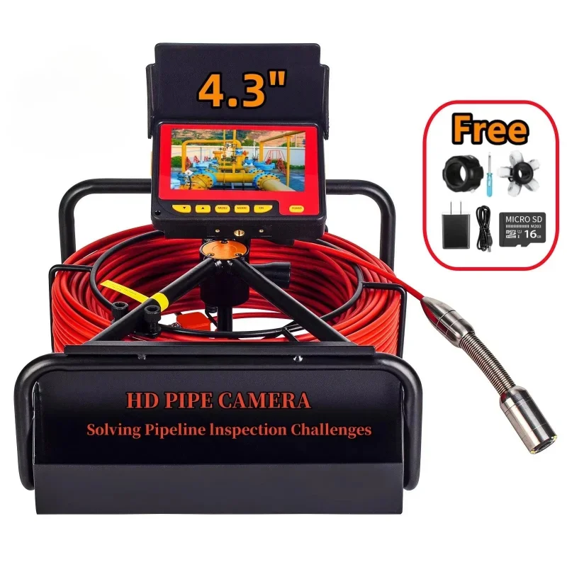 

Pipe Inspection 10/20/30/50M, SYANSPAN Sewer With DVR 16GB FT Card Drain Industrial Endoscope IP68 8500MHA Battery