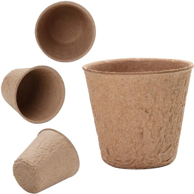 20pcs 6cm Paper Nursery Pots Round Biodegradable Seedlings FlowerPot Garden Cultivation Tray Nursery Cup