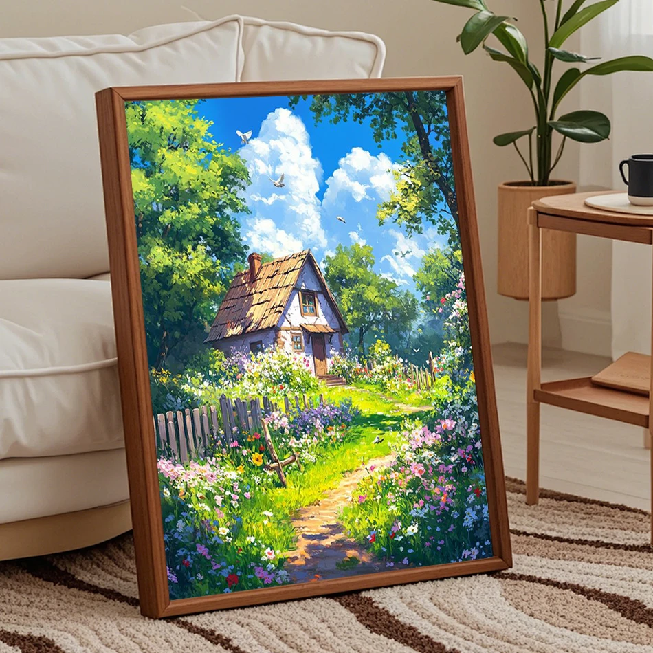 

SDOYUNO Paintings For Painting By Numbers Landscape Green natural scenery Drawing By Numbers Handmade Paint Kit Home Decoration