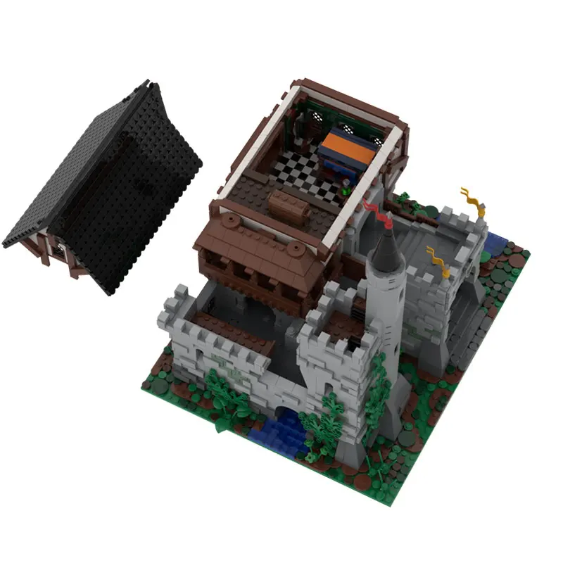 تجميع الجسيمات الصغيرة بناء لعبة المكعبات MOC-169989 3790 قطعة القرون الوسطى مانور بناء القلعة نموذج هدية الحلي