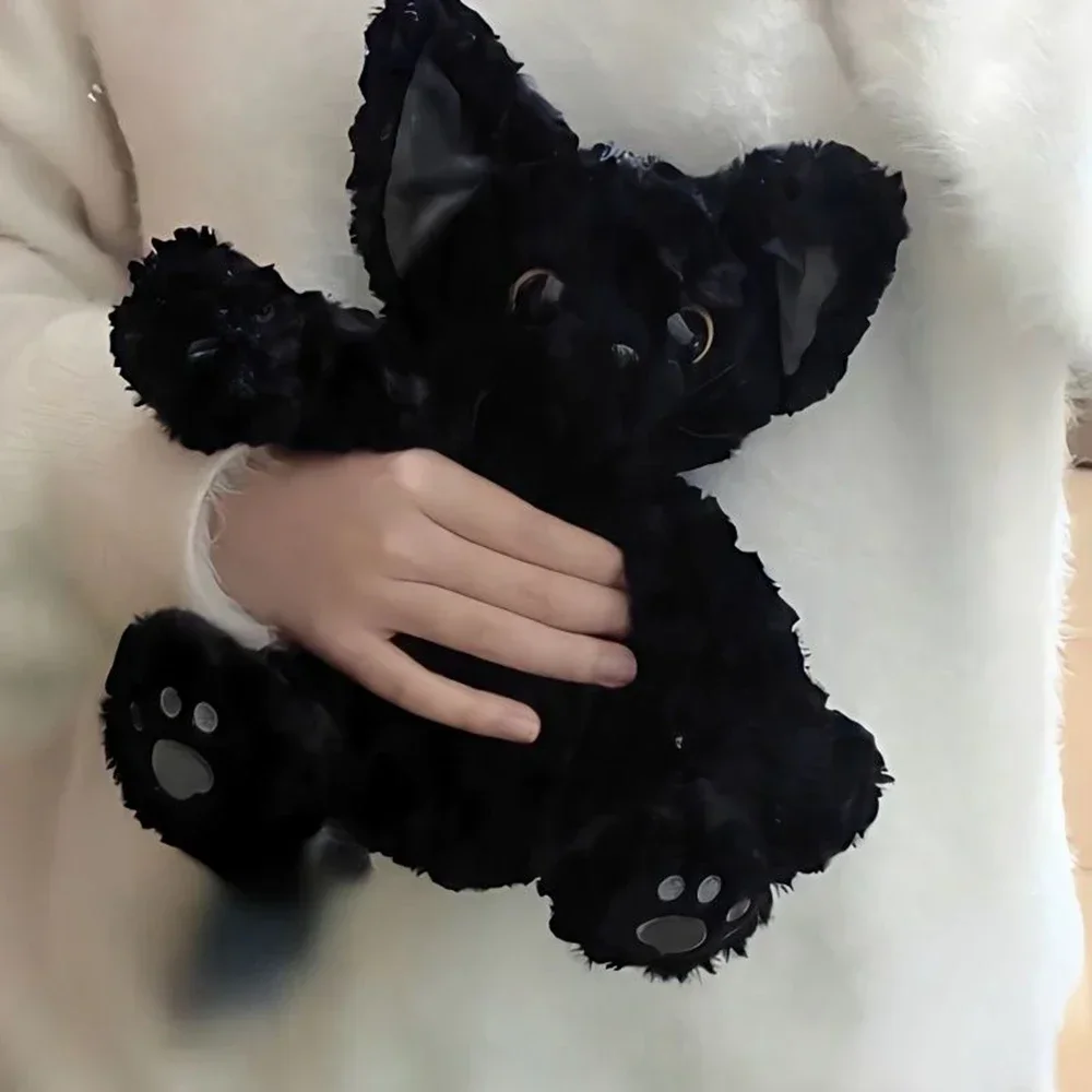 Cute Pumei Cat KUKI Pillow Kachi German Curly Black Cat Doll Doll