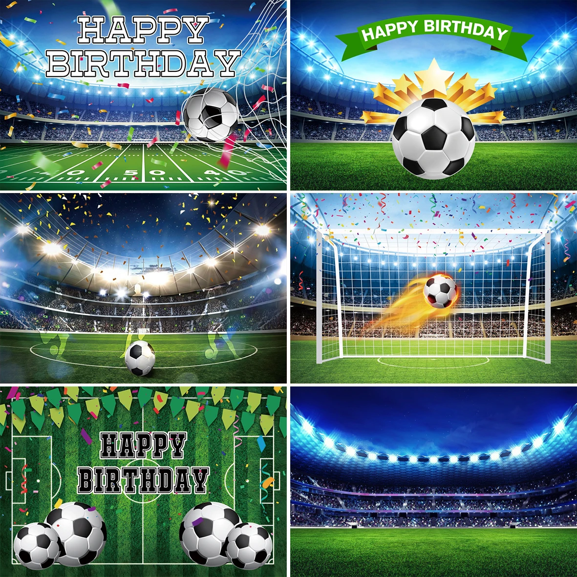 Football Field Spotlight Green Lawn Photography Background Children Birthday Party Decor Baby Portrait Custom Photocall Backdrop