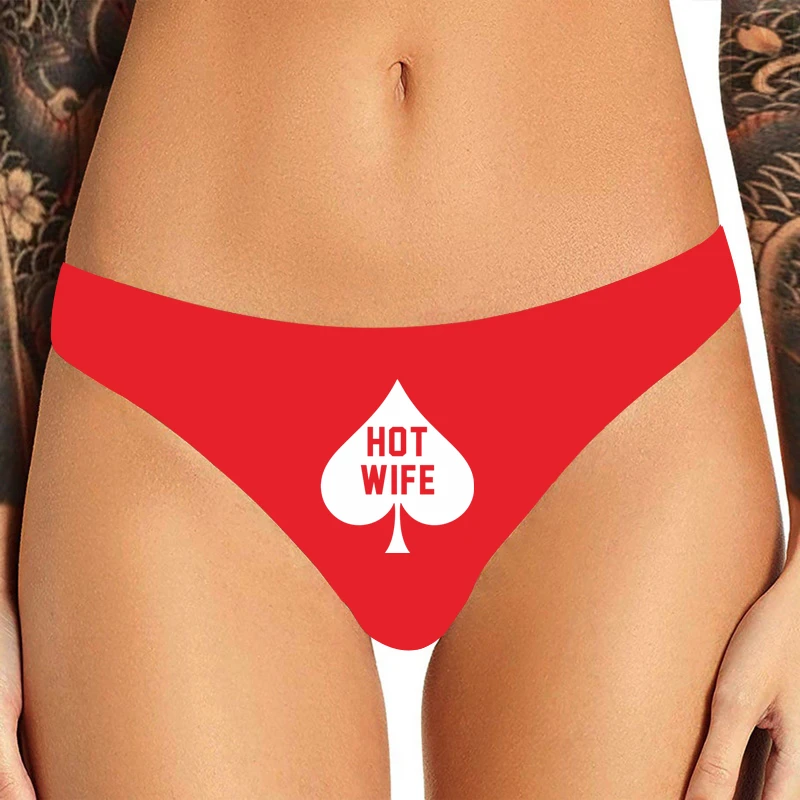 Hot Wife Queen of Spades Red Underwear for Women Hotwife Girls Sexy Panties Lovely Underpant Women\'s Intimates Seamless Thong