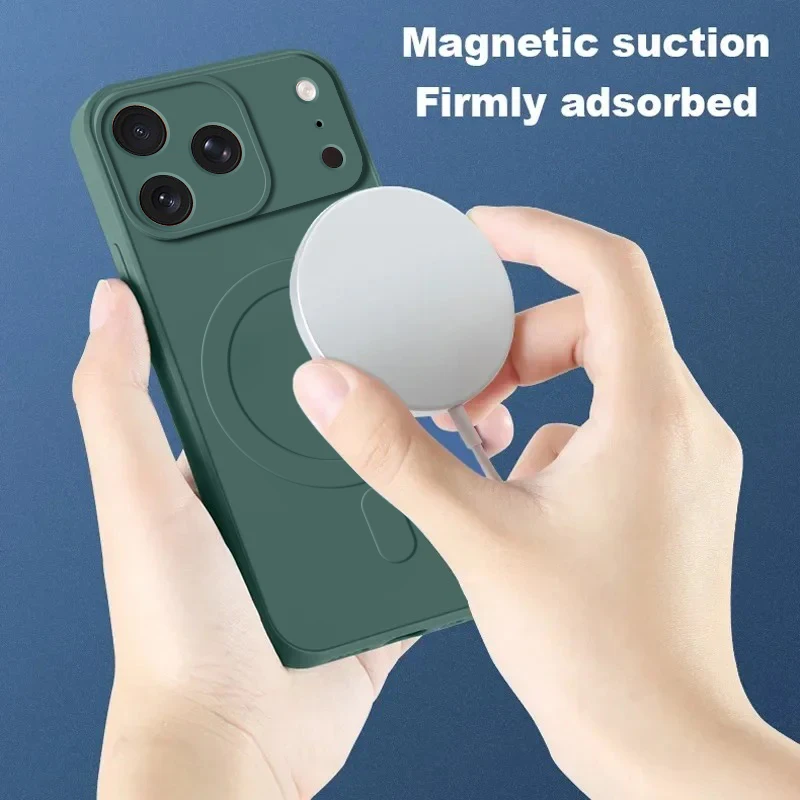 Magnetische Original Magsafe Flüssigsilikon-Handyhülle für iPhone 18 17 16 12 15 14 13 Pro Max Plus 18Pro 17Pro Kabelloses Laden Weiche Schutzhülle – Detail 1