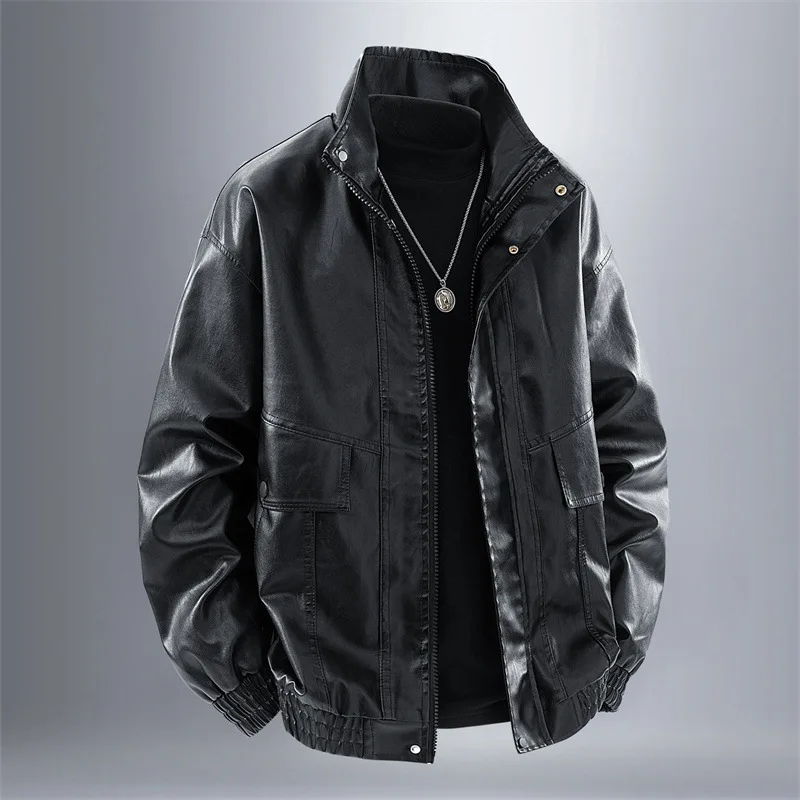 Men's Fashion PU Leather Jacket for Spring And Autumn 2025 - Fine Texture Durability Comfort