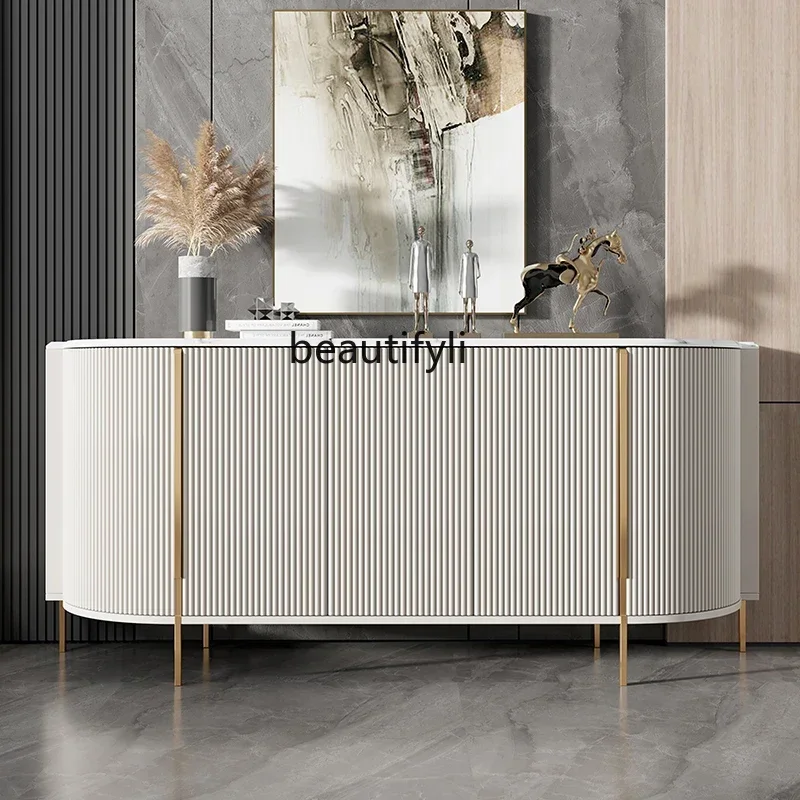 cc182Italian shoe cabinet light luxury rock slab entrance living room household solid wood decorative cabinet large capacity R