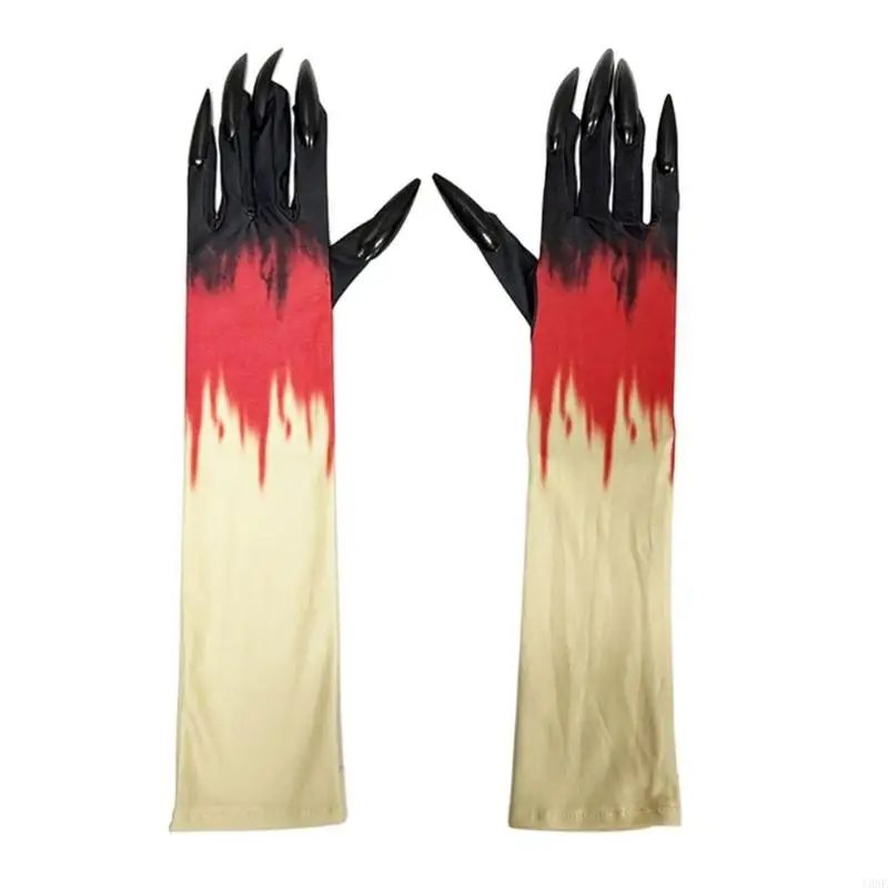 Y3NE Realistic Halloween Nails Gloves Funny Scary Claw Design Perfect For Costume Parties And Haunted houses Role Play Event