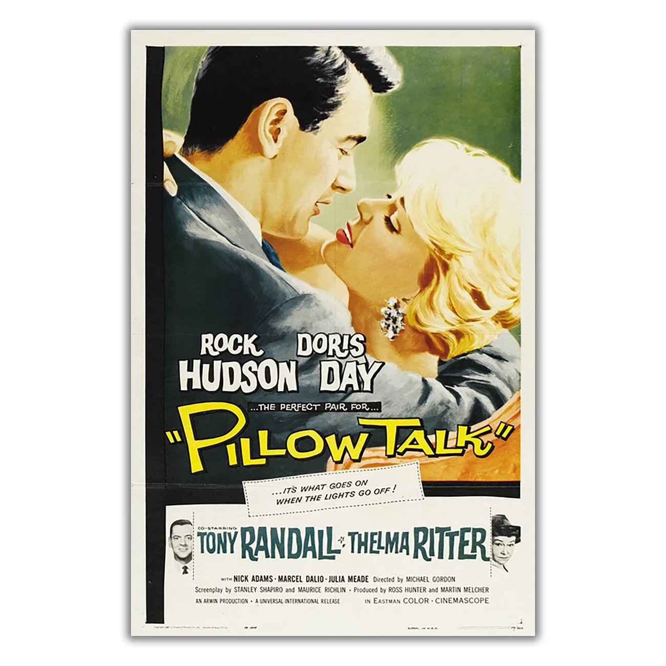 WM3366 Pillow Talk Classic Movie HD Silk Fabric Poster Art Decor Indoor Painting Gift