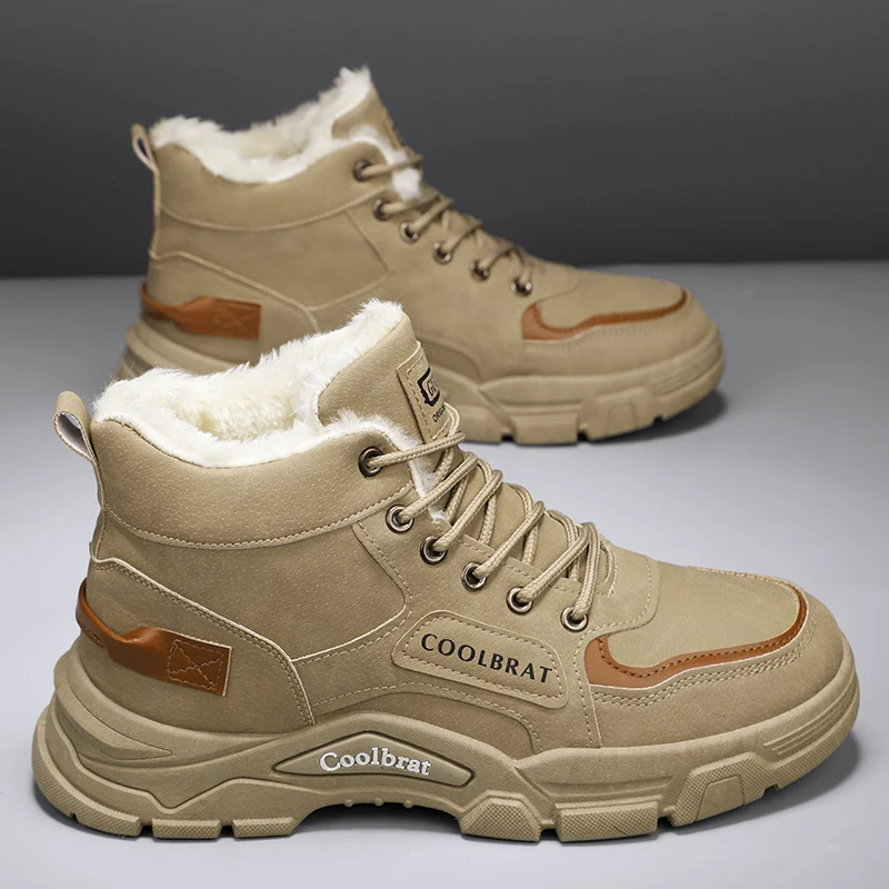 Men's Boots: Stylish Classic Outdoor Hiking, Mountaineering & Travel Ski Ankle Boots, Thickened Fleece-Lined Snow Boots