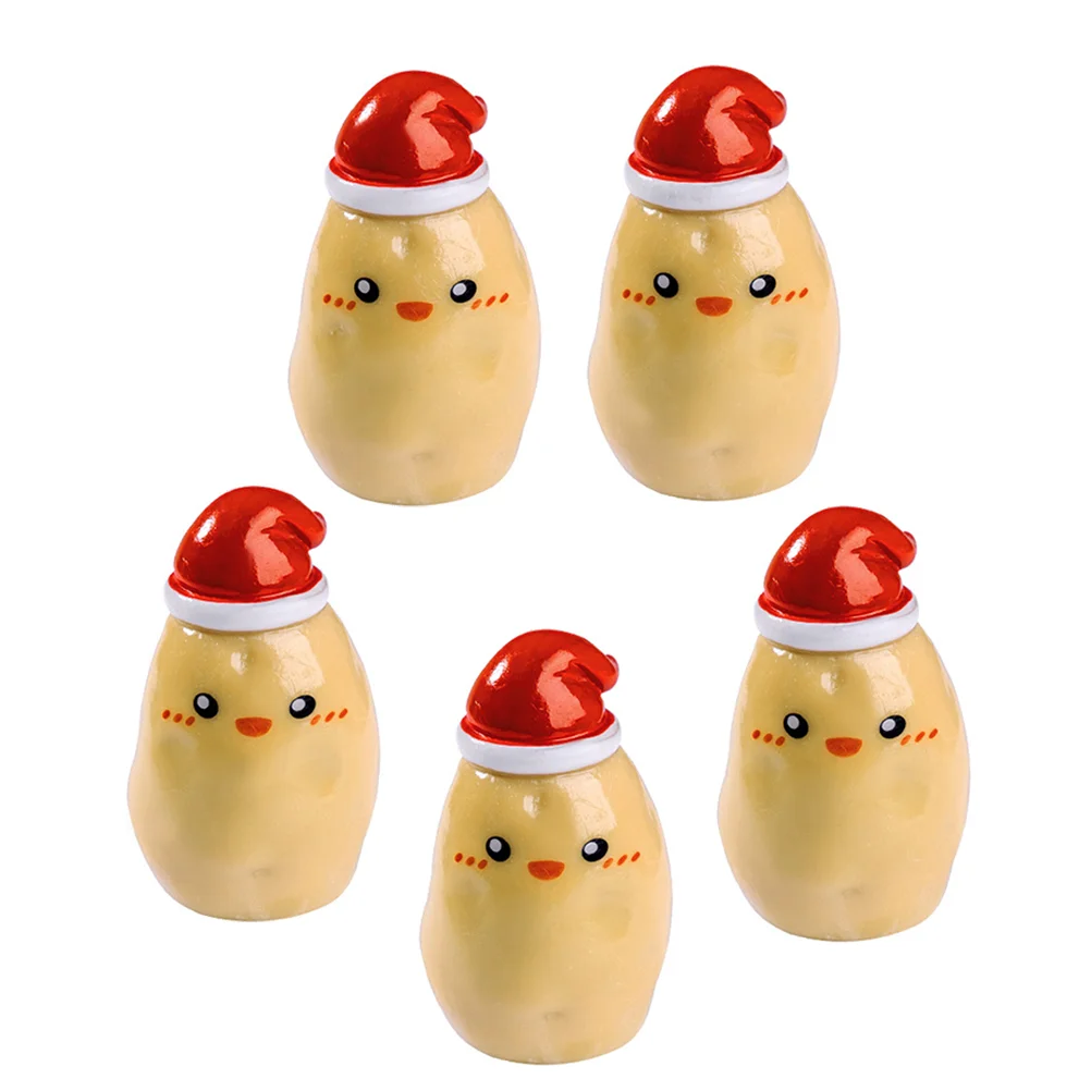 5pcs Micro Landscape Decor Christmas Mini Resin Potato Figurine for Xmas Small Ornament Decorations Cute Potato for Christmas Ta