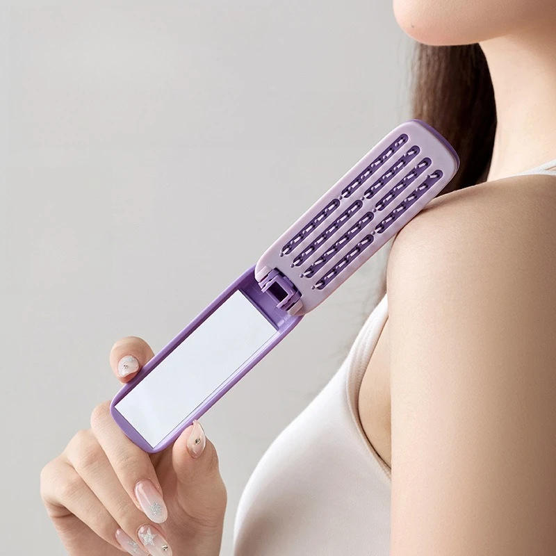 1 قطعة مرآة مشط قابلة للطي 2 في 1 جديد حمل صغير التنظيف الذاتي للطي مشط المنزل منتجات التجميل والصحة ماكياج