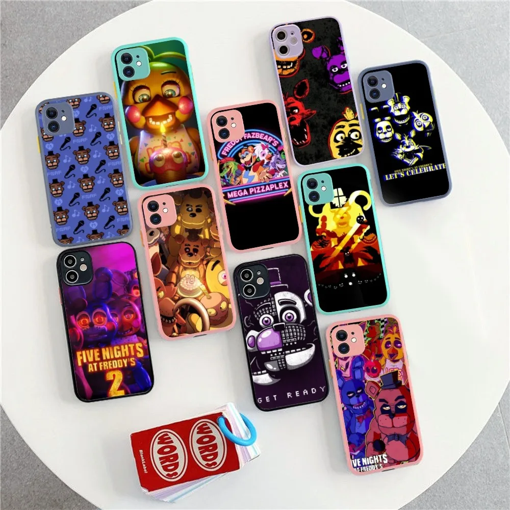 Fnaf Five-nights-At-Freddys Anime Phone Case For IPhone 14 X XR XS 7 8 Plus 11 12 13 Pro MAX 13mini Matte Shockproof Case