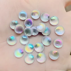 DIY 10mm Crystals AB Round shell Resin Rhinestone Applique Flatback Stone Non Hotfix Strass Diamond for Crafts 40pcs -HW06