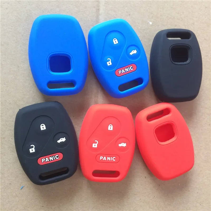 silicone rubber car key cover case for Honda ACCORD FIT CIVIC ODYSSEY 2005-2007 4 button key