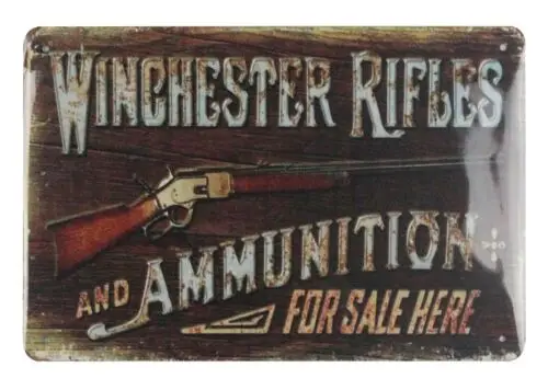 Winchester Rifles Ammunition  tin metal sign cool wall prints