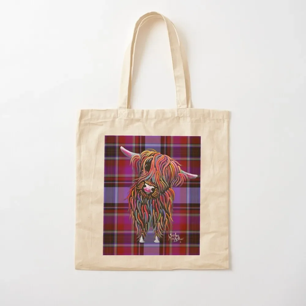 SCoTTiSH HiGHLaND CoW ' TaRTaN BoLLY P ' BY SHiRLeY MacARTHuR Tote Bag woman shopping bag Lady bag