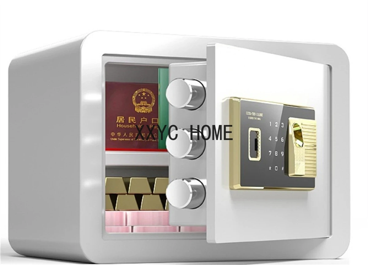 Safe Box Mechanical Safe Household Mini All-steel Office Safe Deposit Box with Fingerprint Password