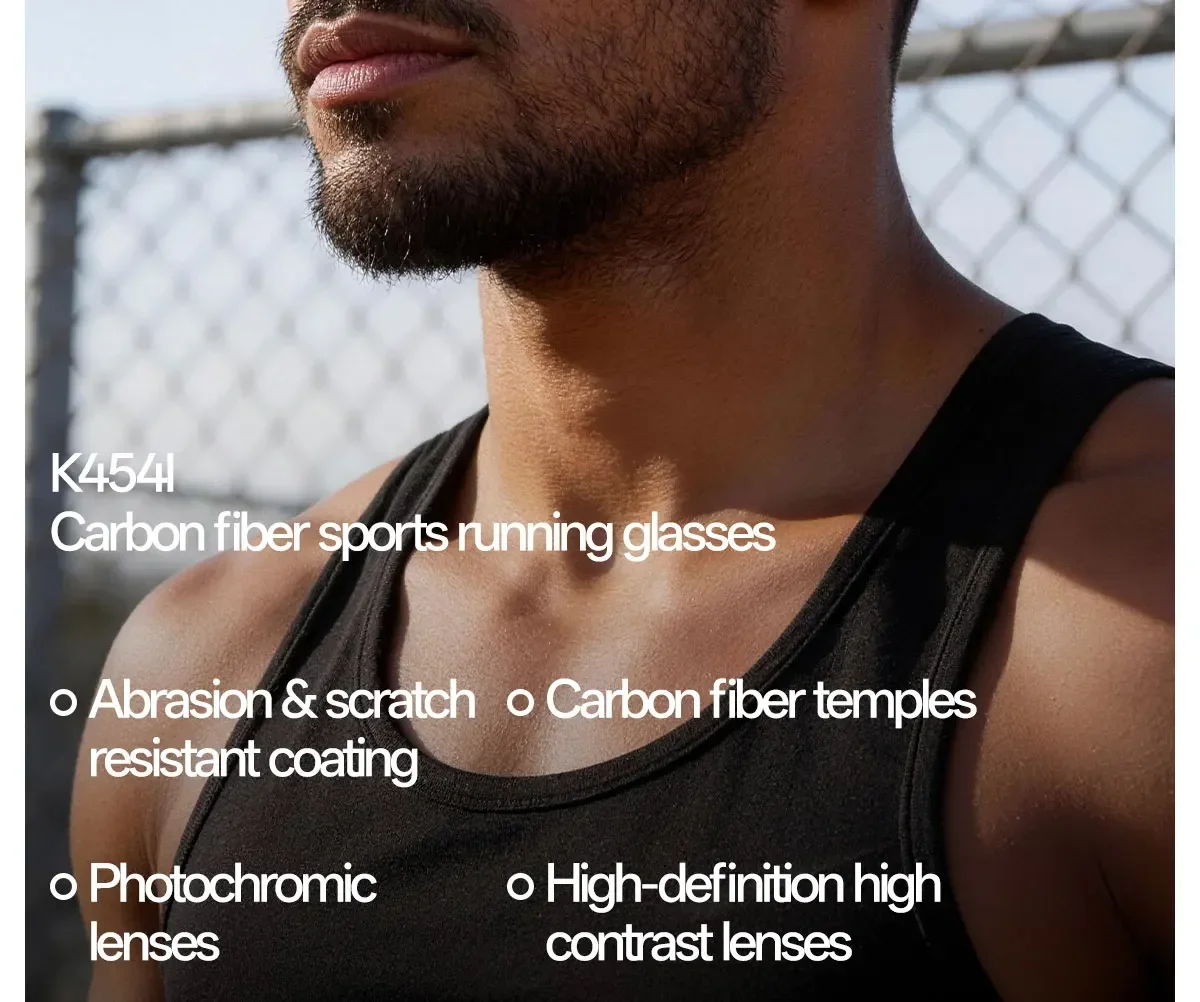 Kapvoe 2026 Neue Sonnenbrille Radfahrbrille Leichte Laufbrille Sportbrille für Männer und Frauen Wanderbrille Kohlefaser UV400 Schutzbrille – Detail 2