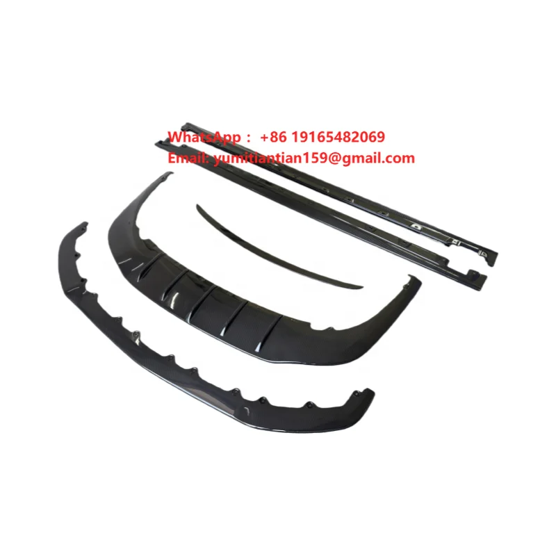 High Quality W12 Style Dry Carbon Fiber Front Lip Side Skirt Diffuser Rear Spoiler Bodykit for Bentley Flying Spur 2020-2024