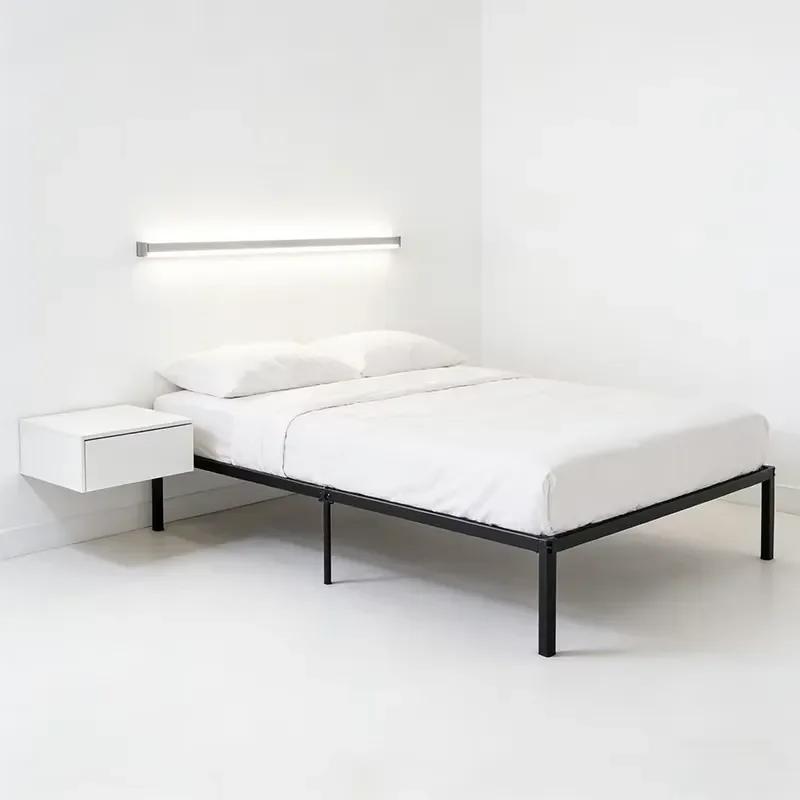 Customizable Steel Platform Bed Frame No Spring Box Needed Easy Assembly Noise Free Removable Mattress Base Suitable for