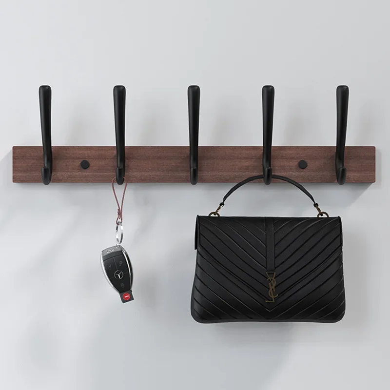Wood Coat Rack Wall HooksWall Hooks for Kitchen Bathroom Hallway Towel Key Accessories Creative Decorative Wall Storage