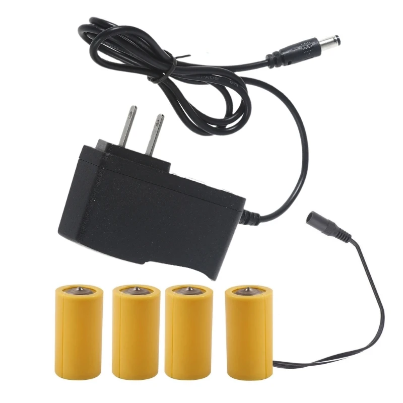 6V LR14 C Battery C Size Battery Eliminators Cable Replace 4Pcs 1.5V C Batteries for LED Light Electronic Toy