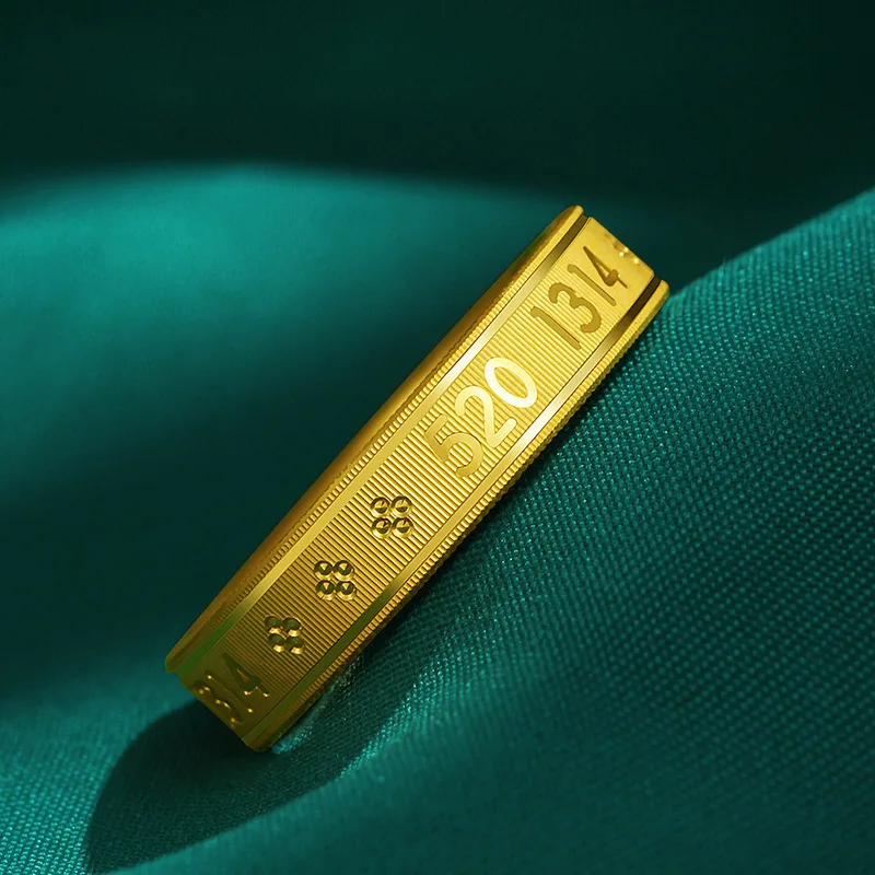

Brass Gold-plated Ring 520 Male And Female Couple Ring Vietnam Gold 1314 WeddingFour Leaves Ring Qixi Gift