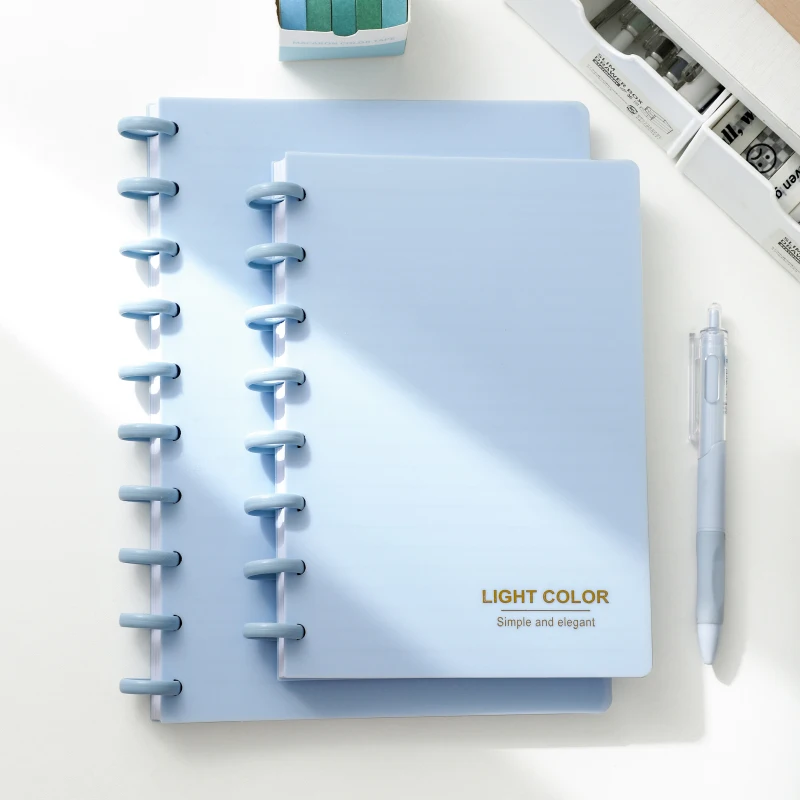1Pack A5/B5 Simple Portable Detachable Notebook Mushroom Button Loose-leaf Notepad or Work, School and Journal80sheets/160pages