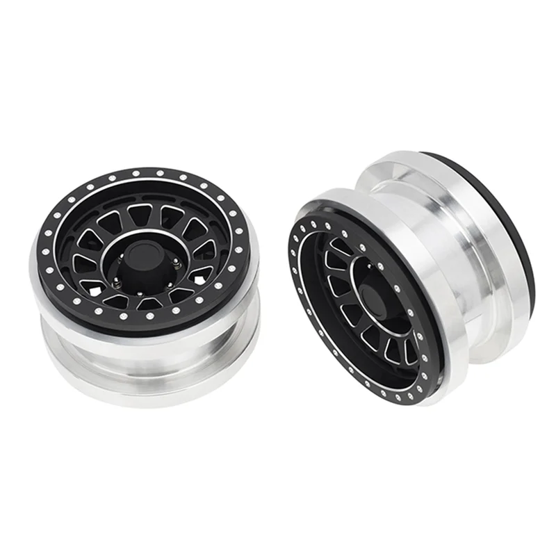

ABUM-2Pcs 1/6 Scale RC Crawler Car 2.9 Inch Beadlock Wheel Rim Metal Wheel Hub For Axial SCX6 AXI05000 Wrangler