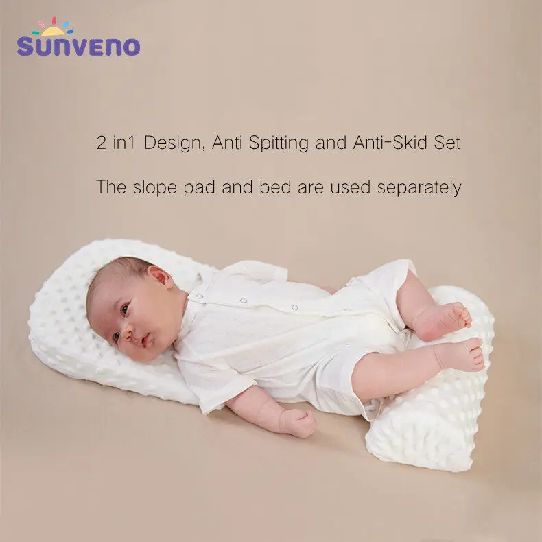 Sunveno Baby Bed Accessories,2 in 1 Anti Spitting Slope Pad