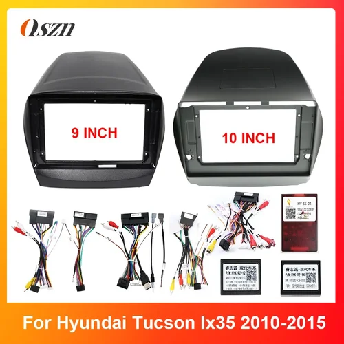 Fascia de coche de 9/10,1 ""para HYUNDAI TUCSON IX35 2010-2015 Panel de Radio DVD Kit de tablero de Panel de DVD adaptador de instalación marco de consola embellecedor de bisel