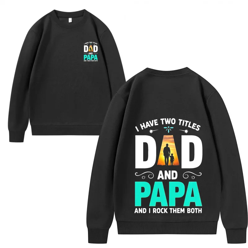 سويت شيرت رجالي Dad and Papa Rock كلاً من الرقبة الدائرية بلوفر مريح مناسب على الطراز القوطي ملابس الهالوين في عام 2025