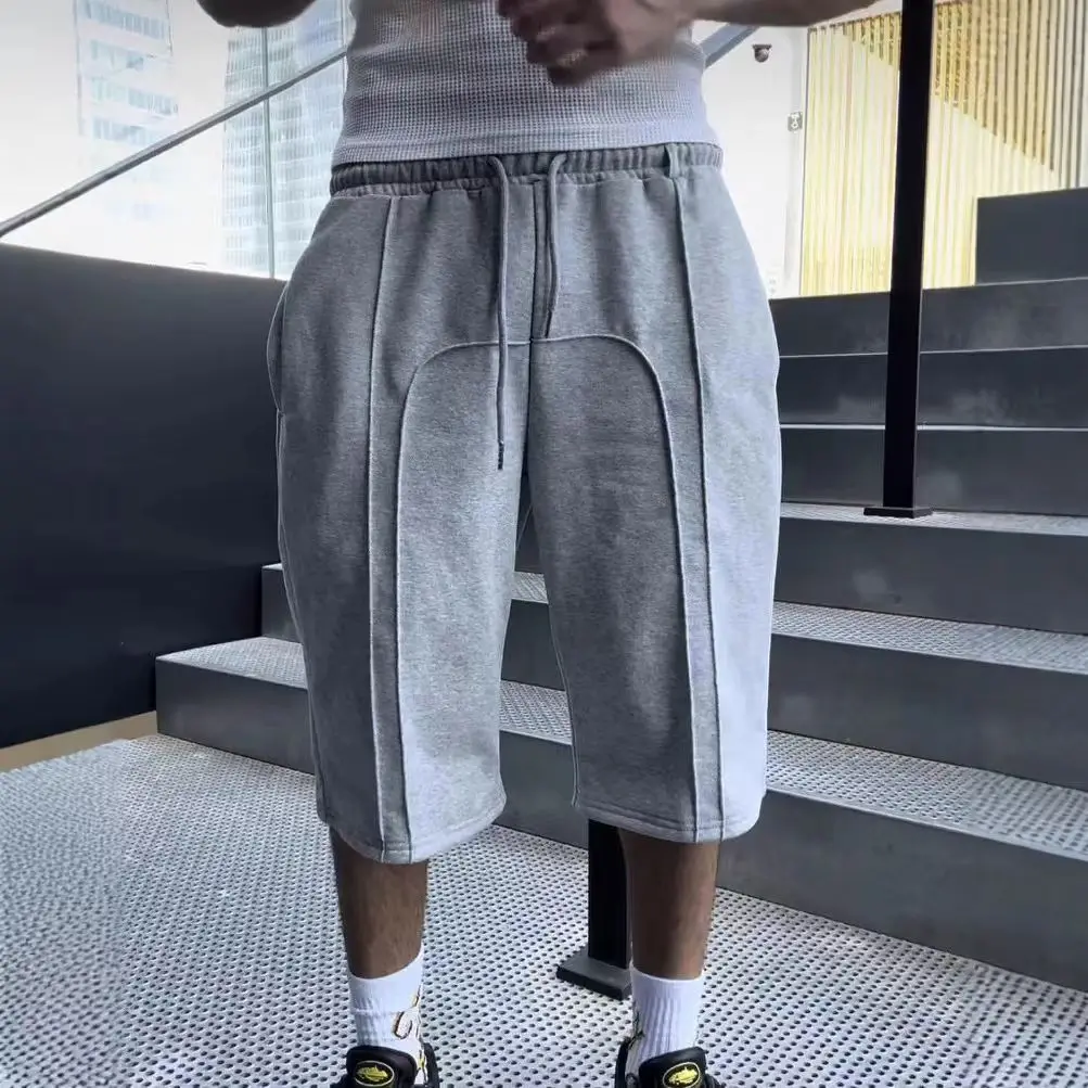 

Men's Shorts Stretch rope tying wardrobe shorts Street fashion hip-hop loose straight casual shorts men