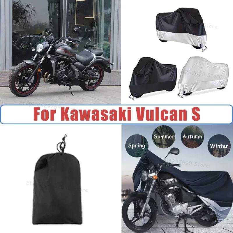 210D Oxford Motorcycle Cover Waterproof All Season UV Protection For Kawasaki Vulcan S Anti-Tear Windproof Motorbike Cover