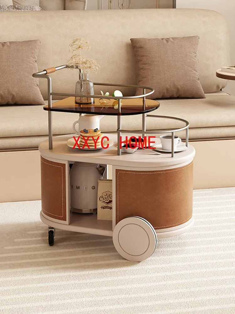 Living Room Small Apartment Ins Trolley Rack Movable Creative Coffee Table